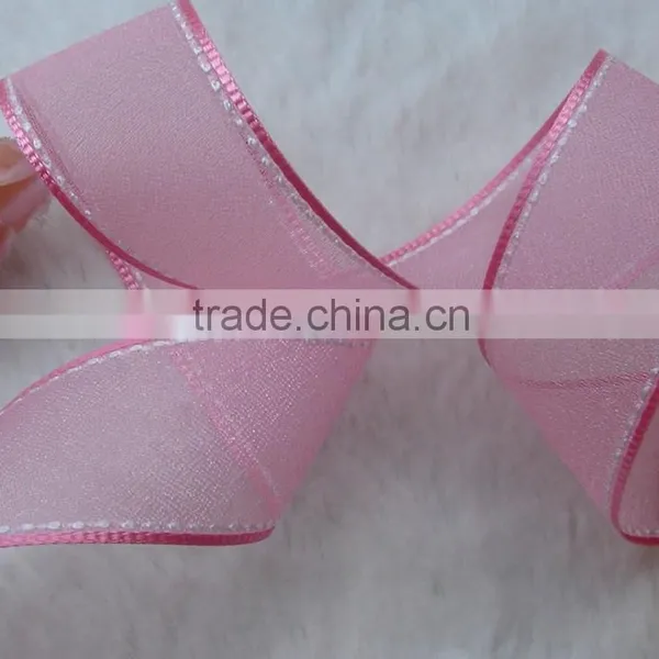 Wired Organza Ribbon/ Silver Organza Ribbon/silver Metallic Ribbon Wholesale photo-4