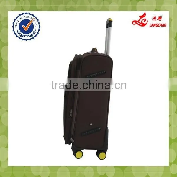 Best Quality 1680D Material Brown Built-in Trolley Travel Luggage Bags photo-3