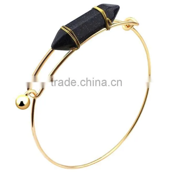 Custom Jewelry Factory Turquoise Charm Bangle Bracelets photo-4