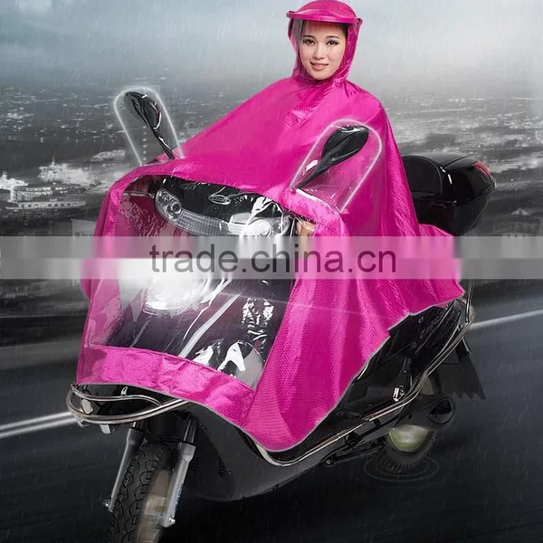 Adult Plus Size Foldable Waterproof Motorcycle Poncho Raincoat With Reflective Strips