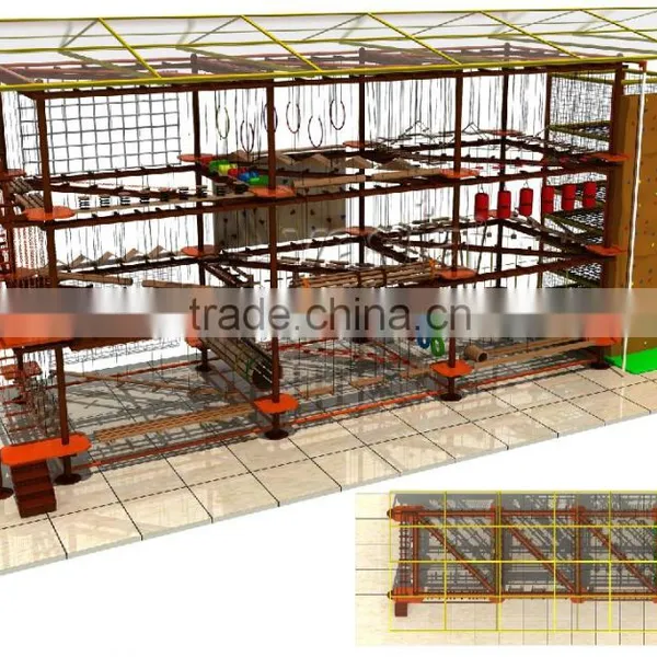 Shopping Mall Rope Course Adventure Equipment for Kids Zone Rock Climbing Walls photo-2