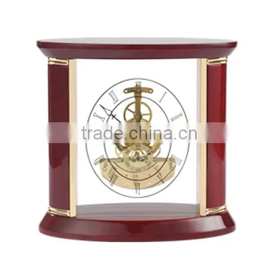 Square wooden clock crafts mechanical clock executive desk clock