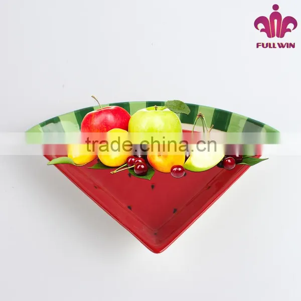 Cheap Bulk Ceramic Triangle Plate With Watermelon photo-2