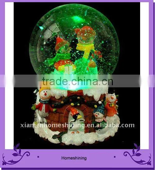 Christmas Snowman Snow Globe Globes With Color LED Light for Sale