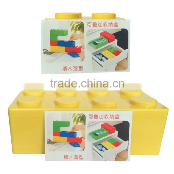 Multi-function Novelty Design Building Blocks Toy Storage Box Plastic photo-5