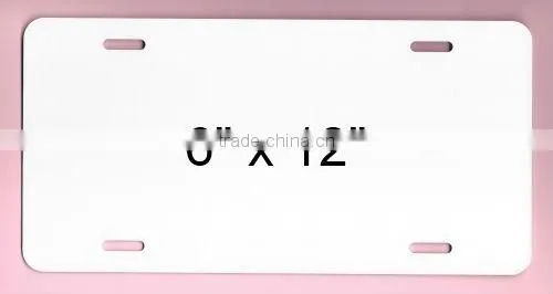 White Dye Sublimation Aluminum License Plate Blanks