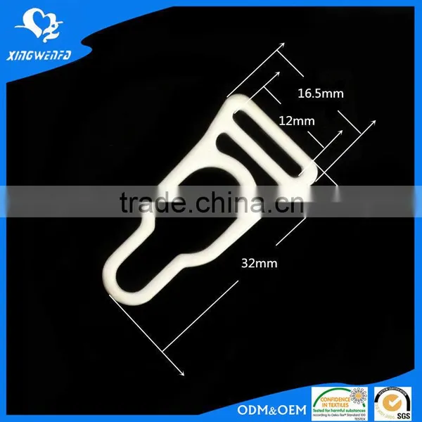 White Nylon Coated Metal Suspender Adjusters Buckle 12mm