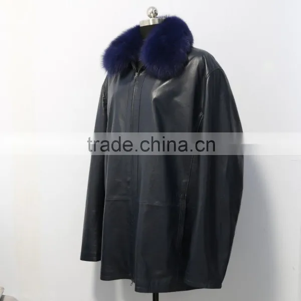 Wholesale Sheep Leather Long Coat for Men/men's Sheep Leather Coat photo-2