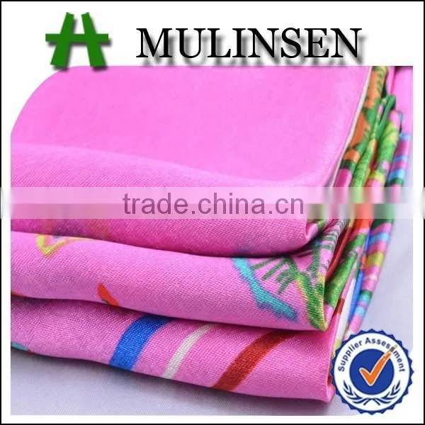 Mulinsen Textile Printing With Twist Heavy Weight Polyest Satin Fabric