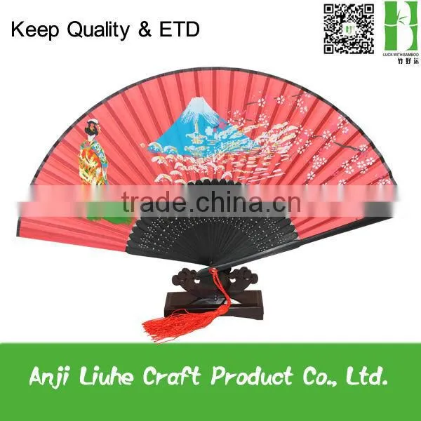 Japanese Style Silk Fabric Dancing Fans