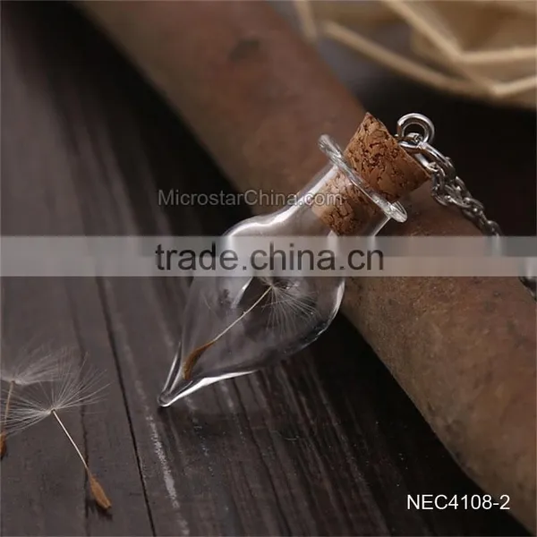 8 Designs DIY Creative Drift Bottles Glass Pendant Necklace Dandelion Necklace photo-4