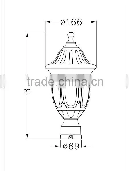 P213 Plastic Outdoor Lamp Garden Lantern Exterior Standing Energy Saving Light Lamp photo-3