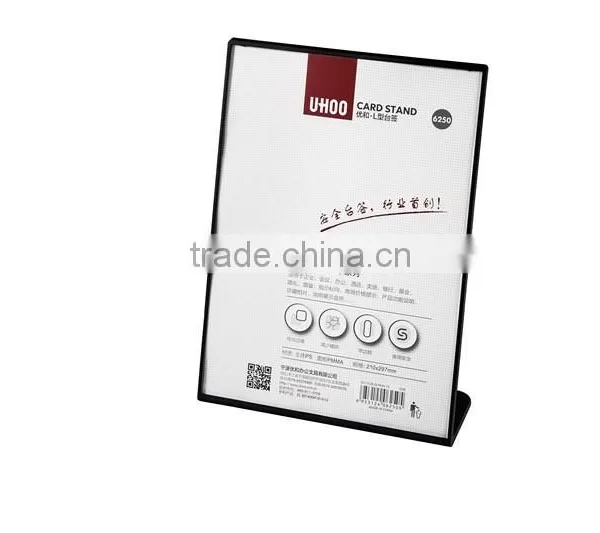 A4 Size Plastic ''L'' Shaped Table Card Display