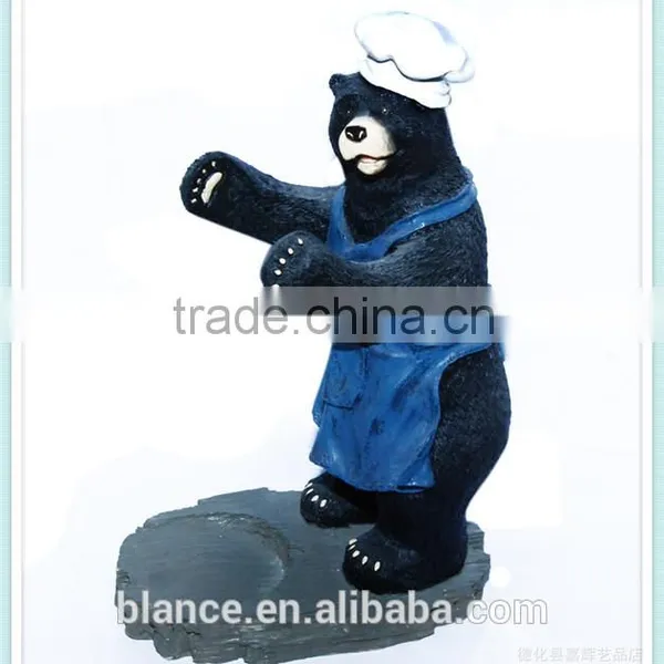 Black Bear Shape Resin Wine Bottle Display Stand photo-2