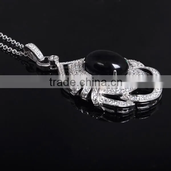 Website Custom Big Stone Pendant Design Diamond Jewelry Necklace photo-2