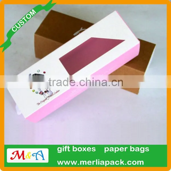 Rectangular Pink Paper Macaron Box Transparent PET Window Holds 7 Macarons Bakery Box photo-2