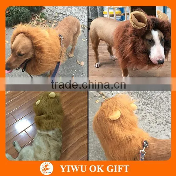 Amazon Hotsale Dog Lion Mane Costume Decoration Wigs Party Fancy Furry Hairs photo-2