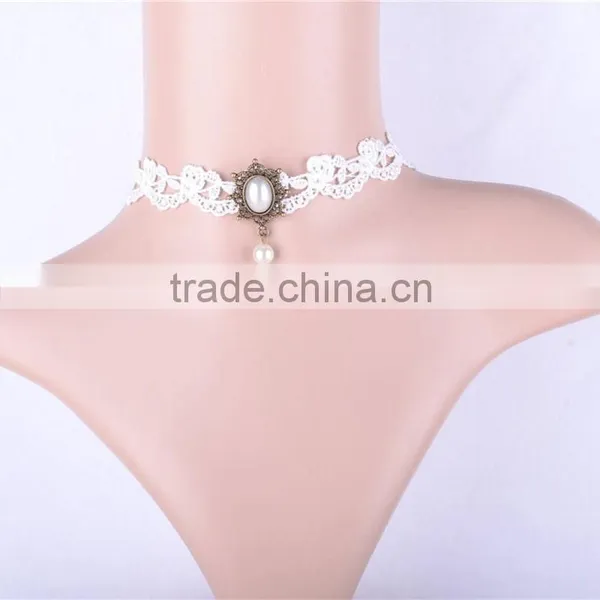 Gothic Long Bib Fashion Necklaces for Women Vintage Long Necklace Big Stone Chokers Necklaces