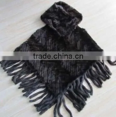 Factory Price Knitted Mink Fur Cape for Women /wholesale and Retail photo-3