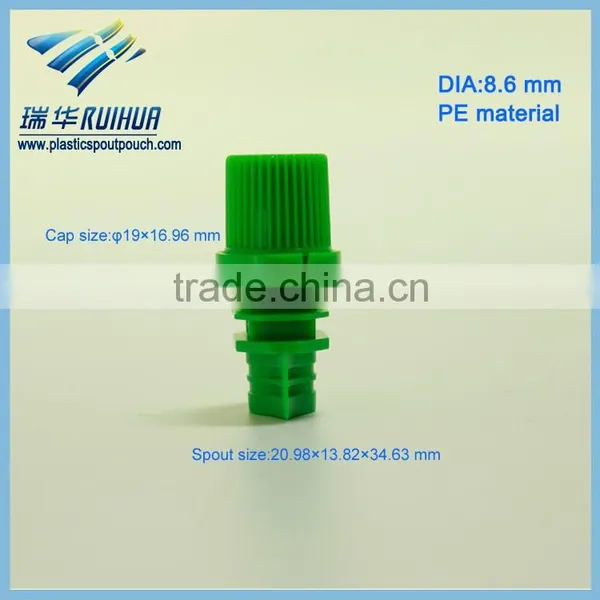 Green 8.6mm Spout Cap Plastic Packaging Products for Jelly Bag