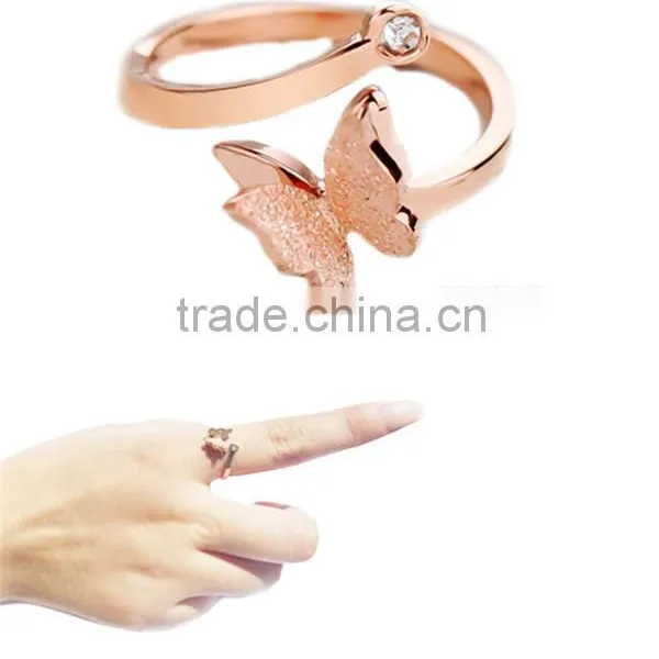 Neoglory Jewelry Fashion Rose Gold Butterfly 316L Stainless Steel Ring for Women photo-2