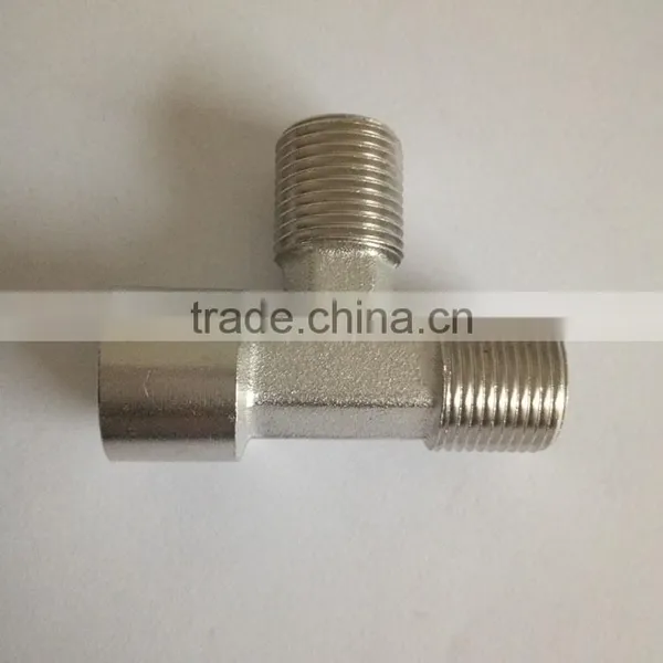 BSP,NPT,thread Male ,3 Way ,forged T-type Brass Connector,manifold Connector 1/8 photo-3