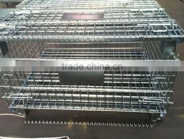 Warehouse Folding Galvanized Welded Wire Storage Cage photo-3
