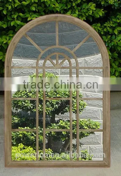 Strong Metal Frame Round Arch Garden Mirror photo-3