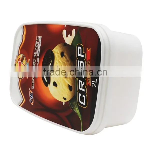 Rectangular IML Plastic Ice Cream Tubs Packaging,64 oz IML Ice Cream Container Walmart photo-5