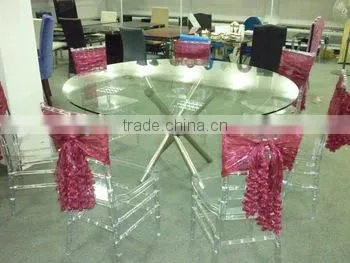 Wholesale Modern Tempered Glass Dining Table With Stainless Steel Base photo-5