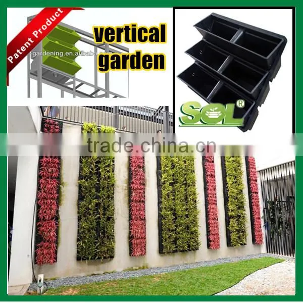 Big Outdoor Flower Pots Flora Felt Living Wall Planter Vertical Garden Plastic Flowerpot photo-3