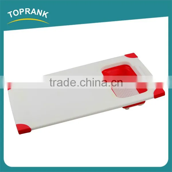 Cheap Custom Color Food Grade Rectangle Plastic Cutting Board With Strainer photo-4