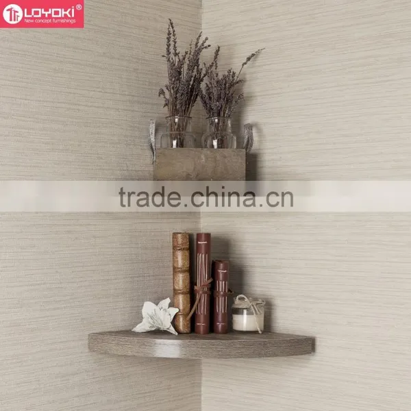 Hot Sale Large Radial Floating Shelf Set of 2 MDF Wood Home Wall Decoration Wall Mounted Corner Wall Shelf photo-4
