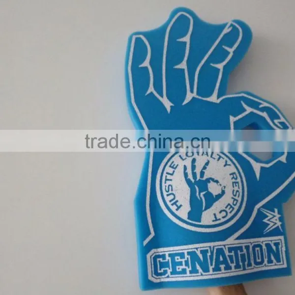 Orange OKAY Shape Design Sponge Foam Hand Gloves photo-5