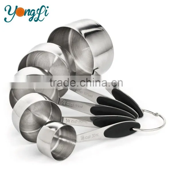 Wholesale Amazon 10-Piece Siliocne Handle For Easy Grip Stainless Steel Measuring Cups And Measuring Spoons Set photo-2