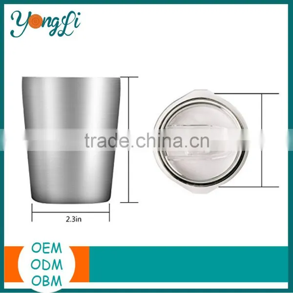 Travel Mug Cup 8.5 OZ Double Wall Stainless Steel Tumbler With Slide Lid photo-2