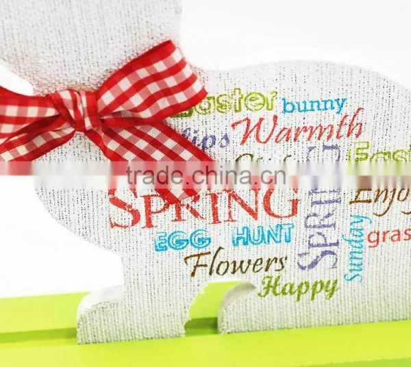 Wholesale Cute White and Red Table Top Use Handmade Handicrafts Easter Rabbit Decoration photo-3