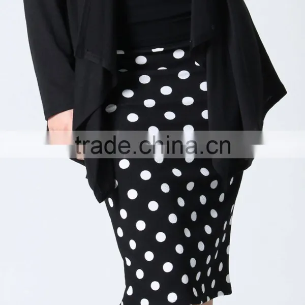Office Ladies Skirt Designs 2018 Navy & Red Floral Classic Pencil Skirt Women Office Wear photo-4