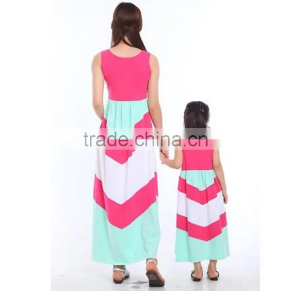 Chevron Strip Mommy And Me Maxi Dress 2016 photo-4