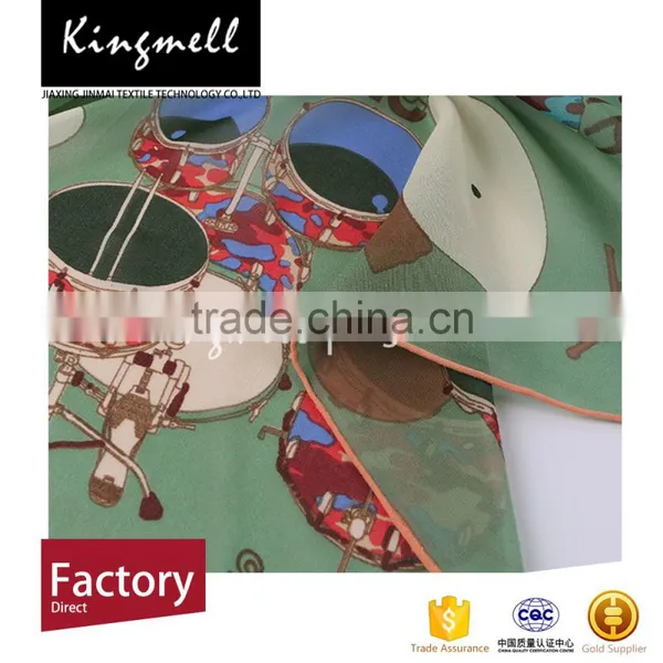 Eco-friendly Digital Print Fashion Design 100% Silk Scarves photo-3