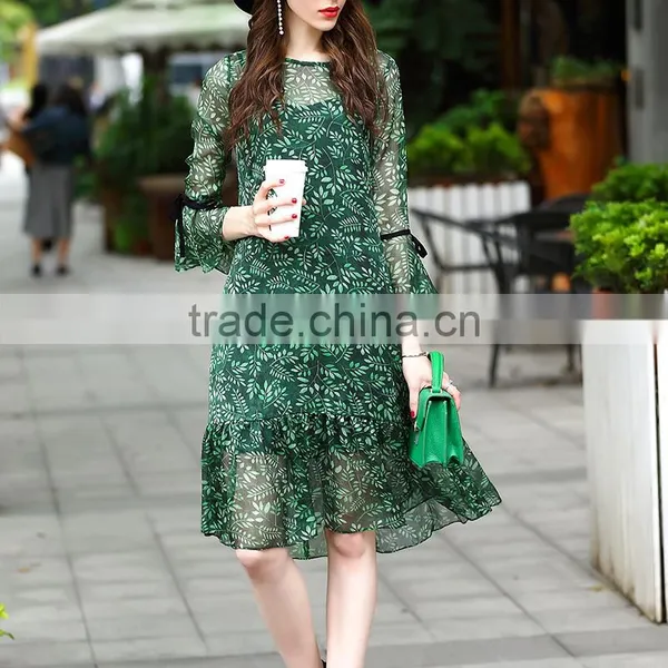 Feeling Girl Dress African Print Designs Pakistani Chiffon Dress photo-2