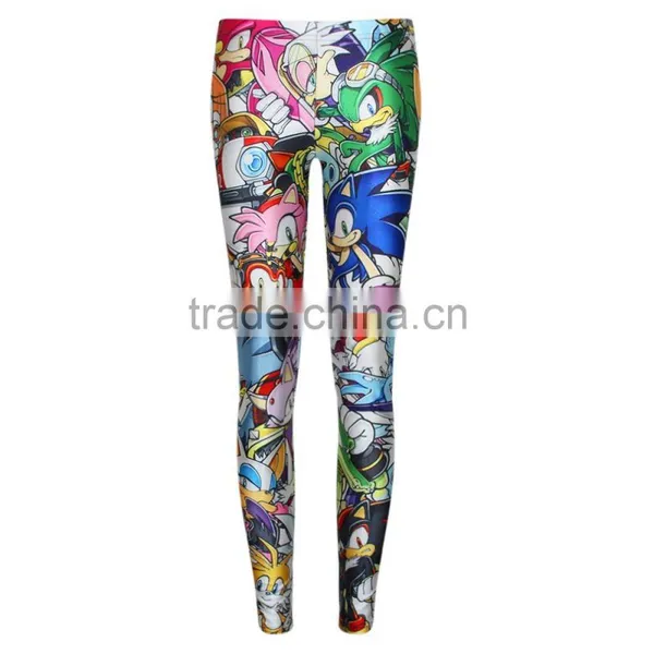 2017 Women Leggins High Waist Cute Cartoon 3D Printed Fitness Skinny Women Leggings photo-2