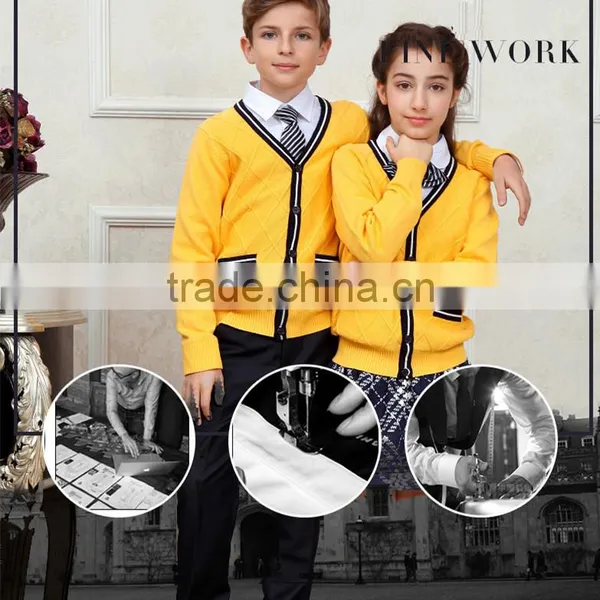 Cheap Price Pure Color Knitted School Uniform Manufacturers photo-2