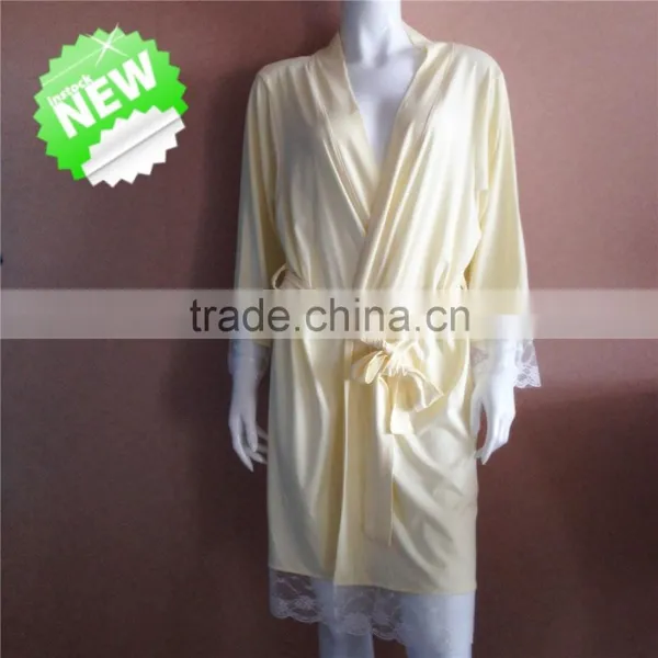 Wholesale High Quality Modal Yellow Lace Bride Robe Arm Sleeve Lace photo-2