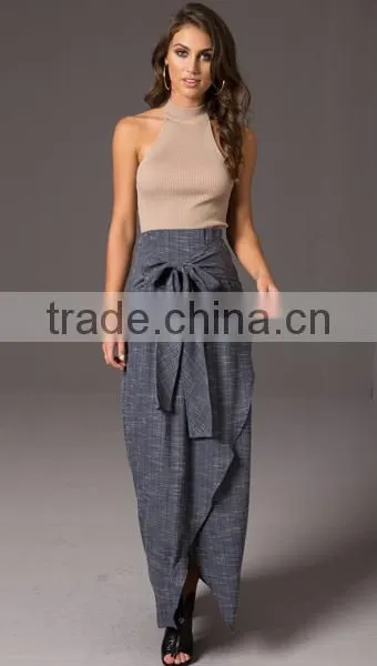 Charlotte Wrap Maxi Skirt In Navy photo-4
