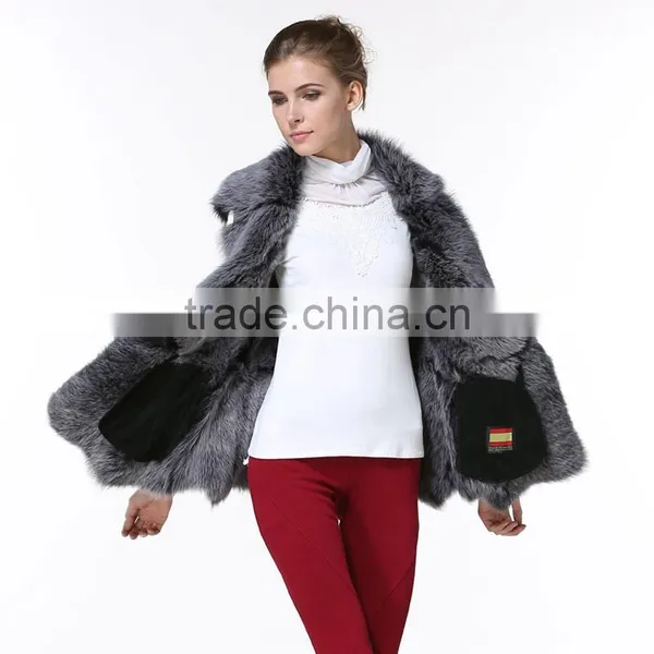 New Arrival 2016 Fashion Winter Black With Grey Fur Leather Waistcoat photo-6