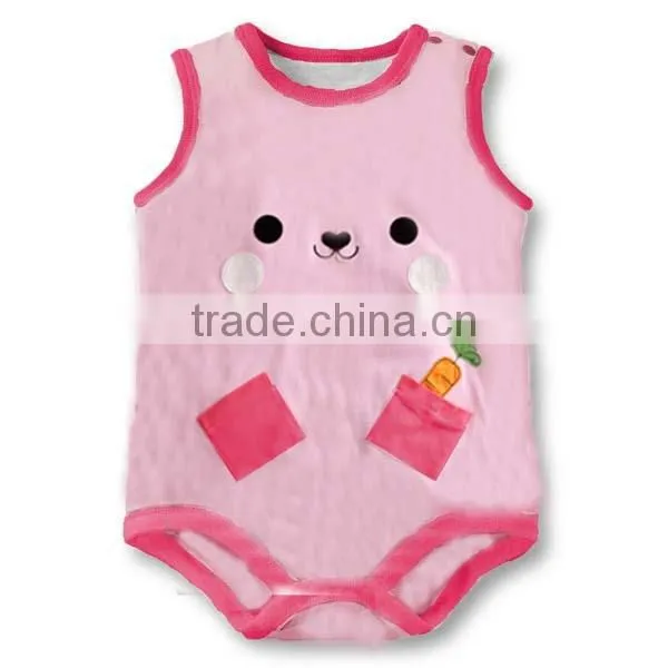 Hot Selling Cartoon Animals Sleeveless Cute Pure Cotton Baby Romper photo-2