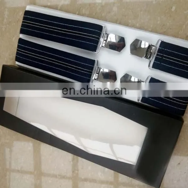 Custom Box Packing Printed Striped Ribbon Suspenders