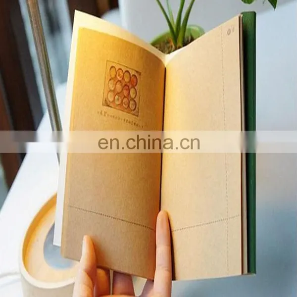 Competitive Price Customized Creative Kraft Paper Notebook /Lucky Grass Cover Leather Bound Notebook photo-3