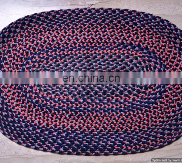 Designer Braided Floor Mat Embroidered Handmade Rug/Carpet Reversible Door Mat photo-2